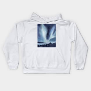 Northern Lights Nature Landscape Painting Kids Hoodie